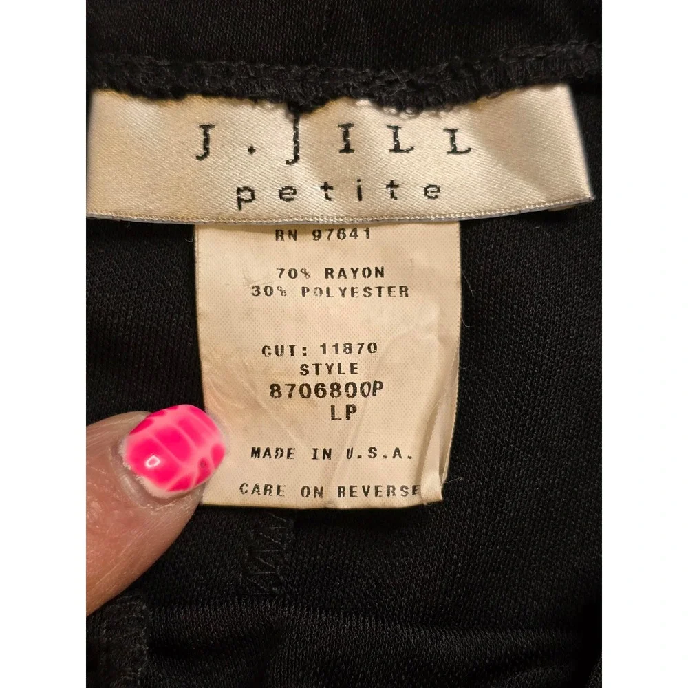 J. Jill Petite‎ Lg Pt Black Wide Leg Lounge Pants Rayon Blend Knit Elastic Waist